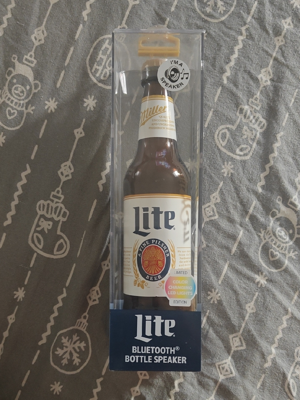 Lite Bluetooth Bottle Speaker - White/Gold/Brown